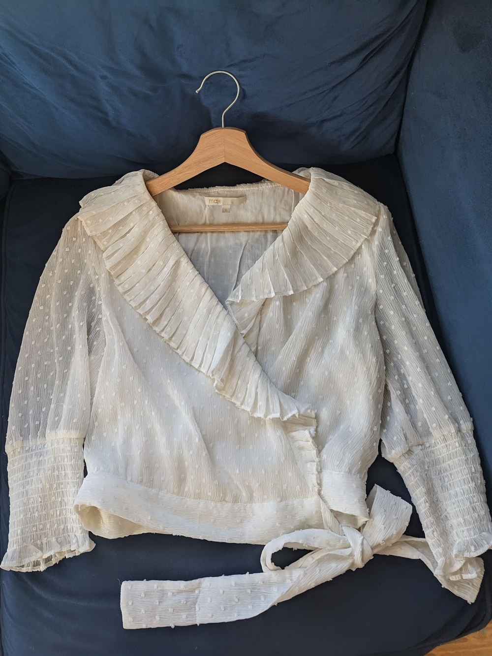 Maje Crossover Tie Blouse